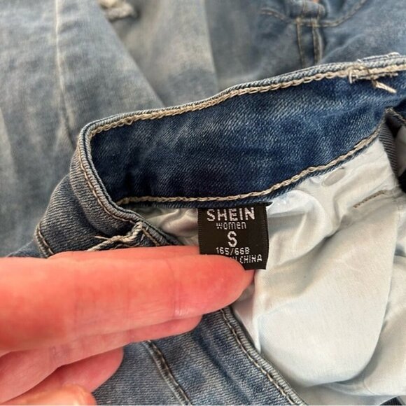 SHEIN Blue Distressed Skinny Jeans - Picture 4 of 6